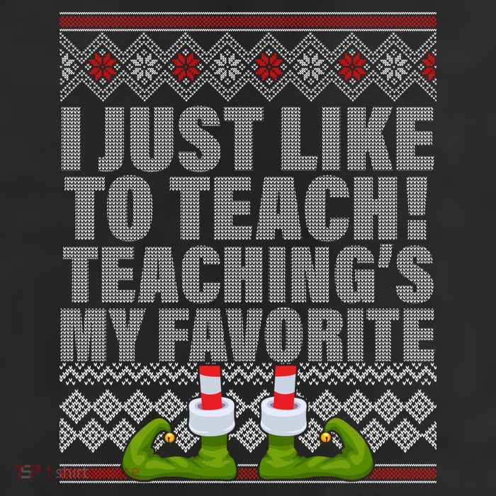 I Just Like To Teach Ugly Christmas Sweaters For Teachers 25L Jumbo Tote