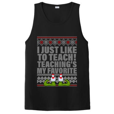 I Just Like To Teach Ugly Christmas Sweaters For Teachers PosiCharge Competitor Tank