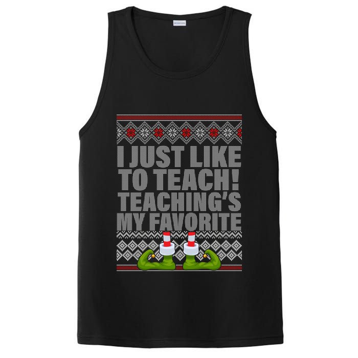 I Just Like To Teach Ugly Christmas Sweaters For Teachers PosiCharge Competitor Tank