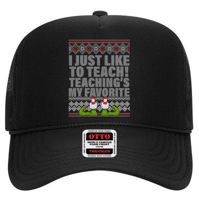I Just Like To Teach Ugly Christmas Sweaters For Teachers Trucker Hat