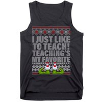 I Just Like To Teach Ugly Christmas Sweaters For Teachers Tank Top
