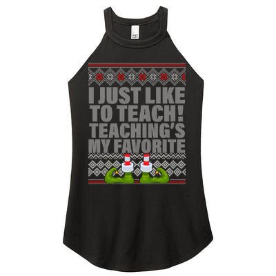 I Just Like To Teach Ugly Christmas Sweaters For Teachers Women's Perfect Tri Rocker Tank