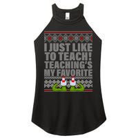 I Just Like To Teach Ugly Christmas Sweaters For Teachers Women's Perfect Tri Rocker Tank