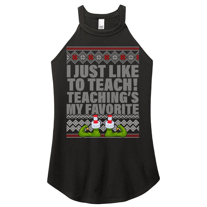 I Just Like To Teach Ugly Christmas Sweaters For Teachers Women's Perfect Tri Rocker Tank