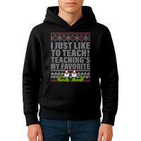 I Just Like To Teach Ugly Christmas Sweaters For Teachers Kids Hoodie