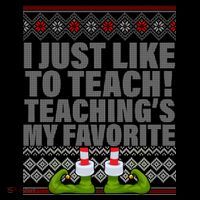 I Just Like To Teach Ugly Christmas Sweaters For Teachers Short Acrylic Beanie