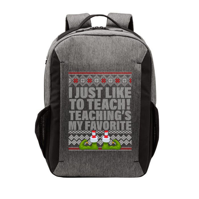I Just Like To Teach Ugly Christmas Sweaters For Teachers Vector Backpack