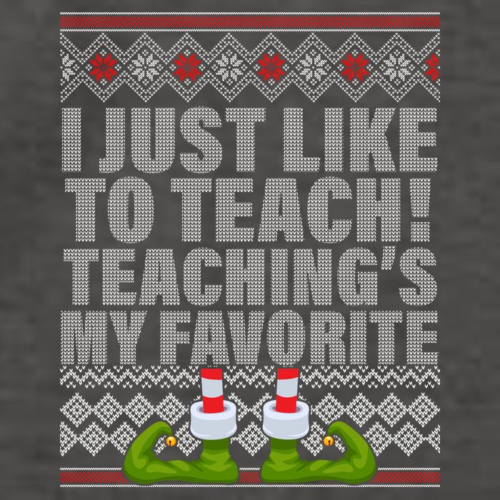 I Just Like To Teach Ugly Christmas Sweaters For Teachers Vector Backpack