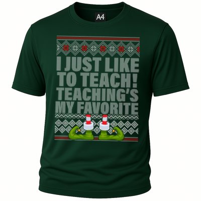 I Just Like To Teach Ugly Christmas Sweaters For Teachers Performance Shirt