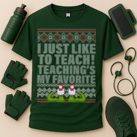 I Just Like To Teach Ugly Christmas Sweaters For Teachers Performance Shirt