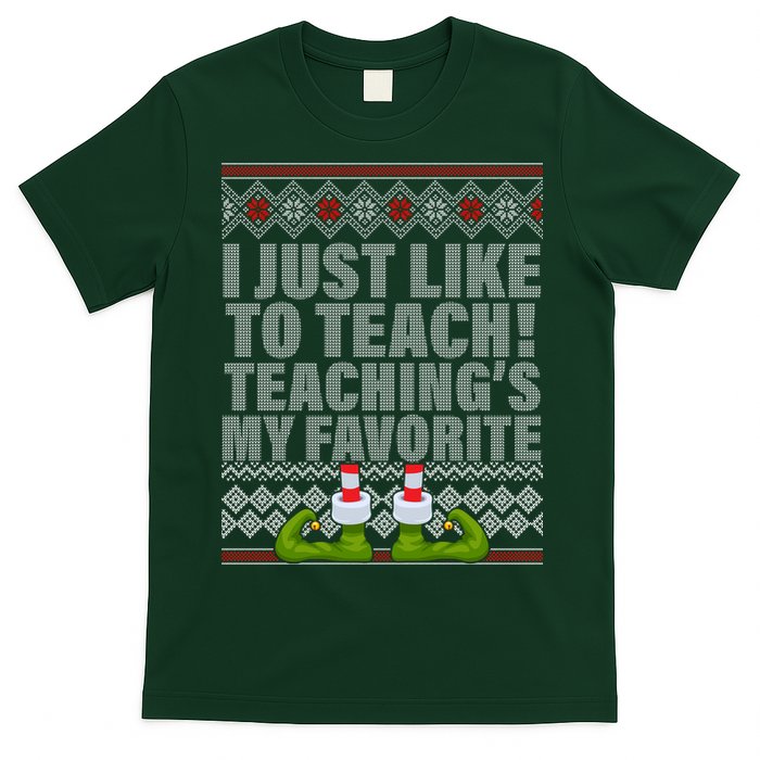 I Just Like To Teach Ugly Christmas Sweaters For Teachers T-Shirt