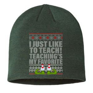 I Just Like To Teach Ugly Christmas Sweaters For Teachers Sustainable Beanie