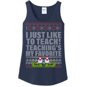 I Just Like To Teach Ugly Christmas Sweaters For Teachers Ladies Essential Tank