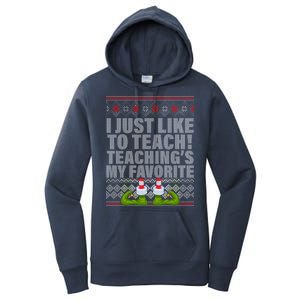 I Just Like To Teach Ugly Christmas Sweaters For Teachers Women's Pullover Hoodie