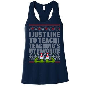 I Just Like To Teach Ugly Christmas Sweaters For Teachers Women's Racerback Tank