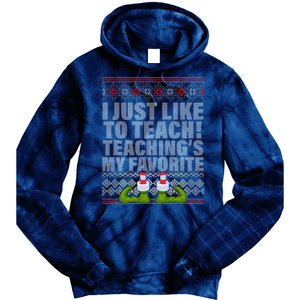 I Just Like To Teach Ugly Christmas Sweaters For Teachers Tie Dye Hoodie