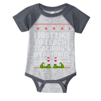 I Just Like To Teach Ugly Christmas Sweaters For Teachers Infant Baby Jersey Bodysuit
