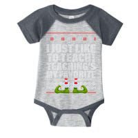 I Just Like To Teach Ugly Christmas Sweaters For Teachers Infant Baby Jersey Bodysuit