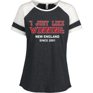 I Just Like Winning New England Enza Ladies Jersey Colorblock Tee