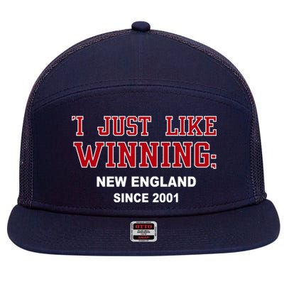 I Just Like Winning New England 7 Panel Mesh Trucker Snapback Hat