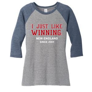 I Just Like Winning New England Women's Tri-Blend 3/4-Sleeve Raglan Shirt