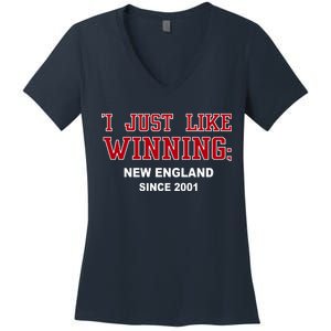 I Just Like Winning New England Women's V-Neck T-Shirt