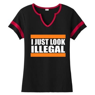 I Just Look Illegal Box Ladies Halftime Notch Neck Tee