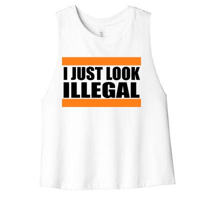 I Just Look Illegal Box Women's Racerback Cropped Tank