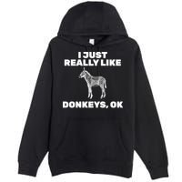 I Just Really Like Donkeys Ok Premium Pullover Hoodie