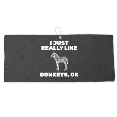 I Just Really Like Donkeys Ok Large Microfiber Waffle Golf Towel