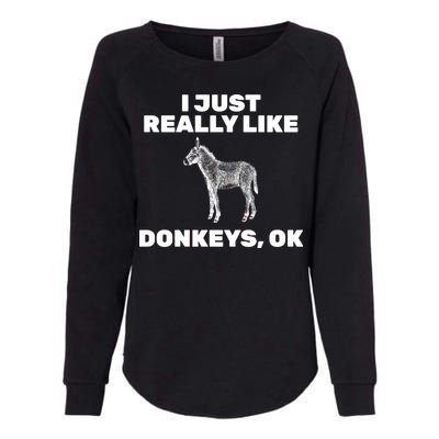 I Just Really Like Donkeys Ok Womens California Wash Sweatshirt