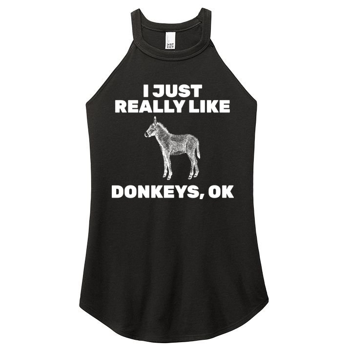 I Just Really Like Donkeys Ok Women's Perfect Tri Rocker Tank