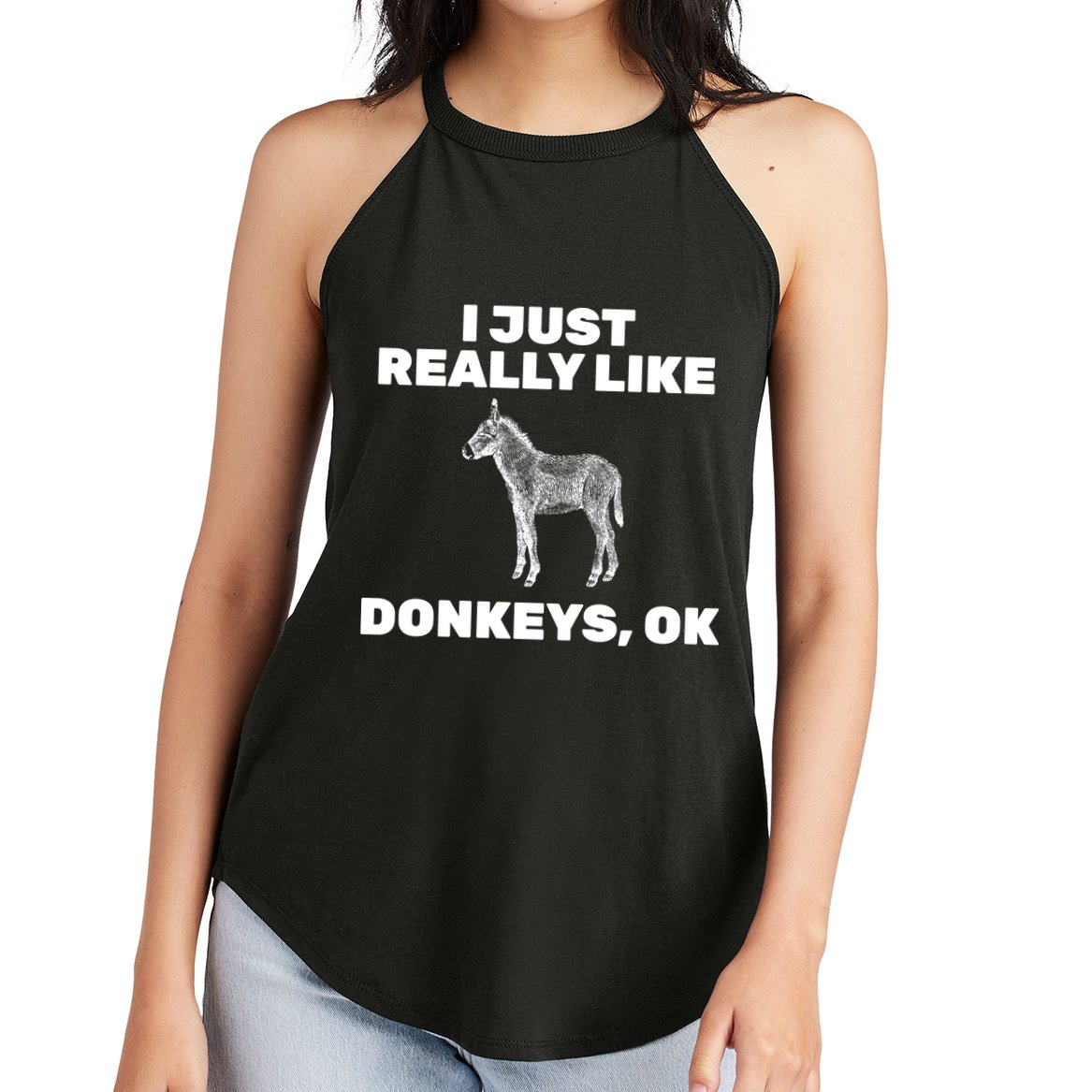 I Just Really Like Donkeys Ok Women's Perfect Tri Rocker Tank