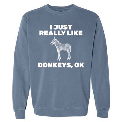 I Just Really Like Donkeys Ok Garment-Dyed Sweatshirt