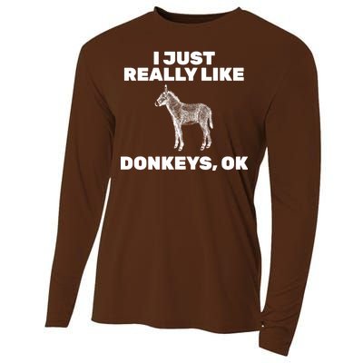 I Just Really Like Donkeys Ok Cooling Performance Long Sleeve Crew