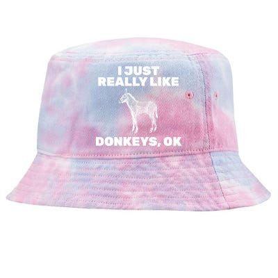 I Just Really Like Donkeys Ok Tie-Dyed Bucket Hat