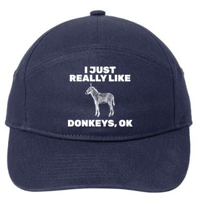 I Just Really Like Donkeys Ok 7-Panel Snapback Hat