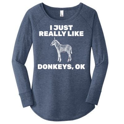 I Just Really Like Donkeys Ok Women's Perfect Tri Tunic Long Sleeve Shirt