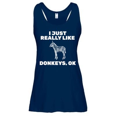 I Just Really Like Donkeys Ok Ladies Essential Flowy Tank