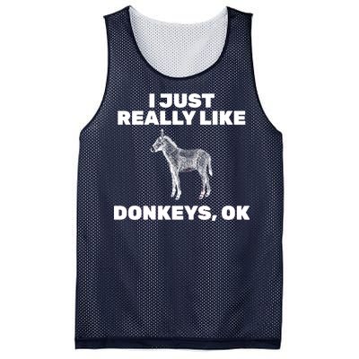 I Just Really Like Donkeys Ok Mesh Reversible Basketball Jersey Tank