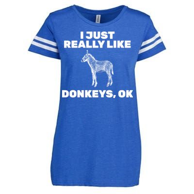 I Just Really Like Donkeys Ok Enza Ladies Jersey Football T-Shirt