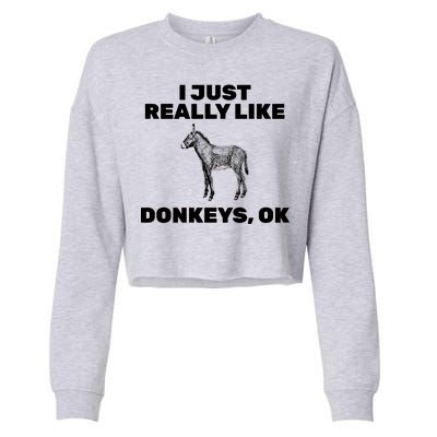 I Just Really Like Donkeys Ok Cropped Pullover Crew