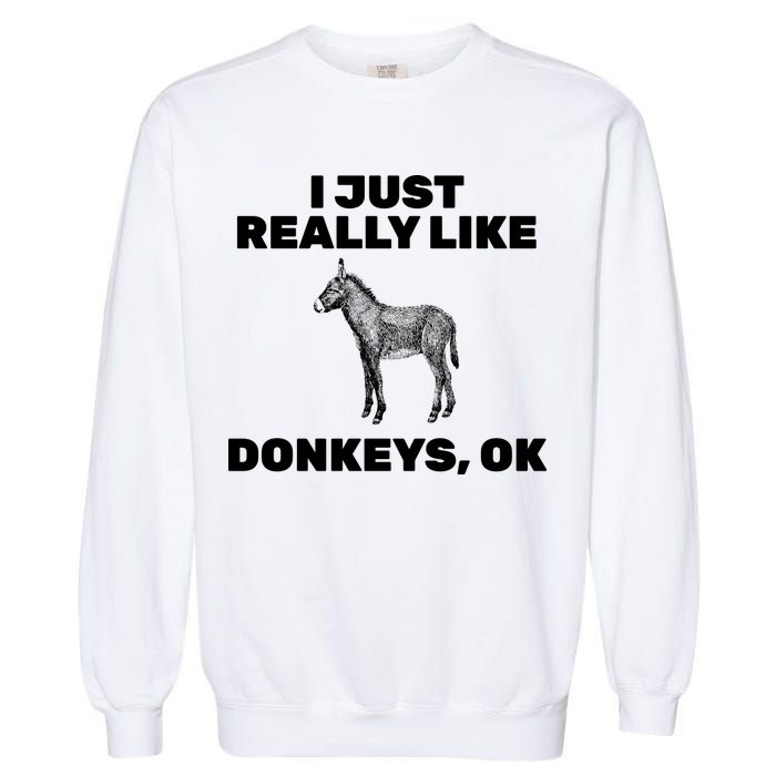 I Just Really Like Donkeys Ok Garment-Dyed Sweatshirt