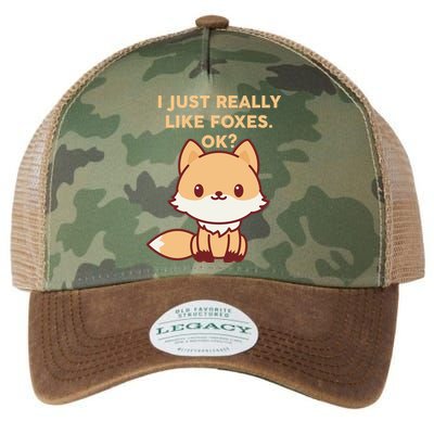 I Just Really Like Foxes OK Legacy Tie Dye Trucker Hat