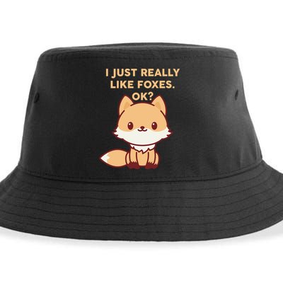 I Just Really Like Foxes OK Sustainable Bucket Hat