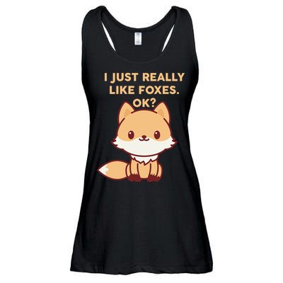 I Just Really Like Foxes OK Ladies Essential Flowy Tank