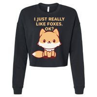 I Just Really Like Foxes OK Cropped Pullover Crew