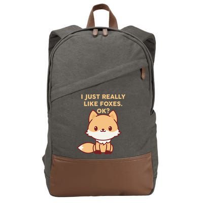 I Just Really Like Foxes OK Cotton Canvas Backpack