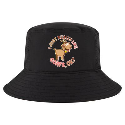 I Just Really Like Goats Ok? Cool Comfort Performance Bucket Hat