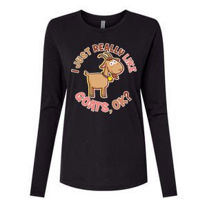 I Just Really Like Goats Ok? Womens Cotton Relaxed Long Sleeve T-Shirt